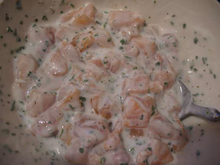 Preparation de saumon pour terrine