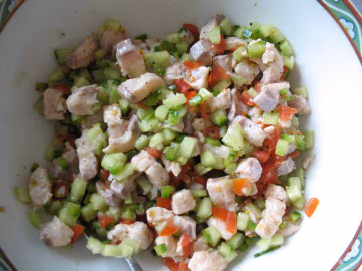 Tartare de saumon et legumes