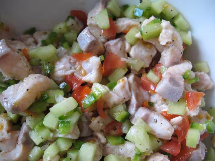 Tartare de saumon et legumes