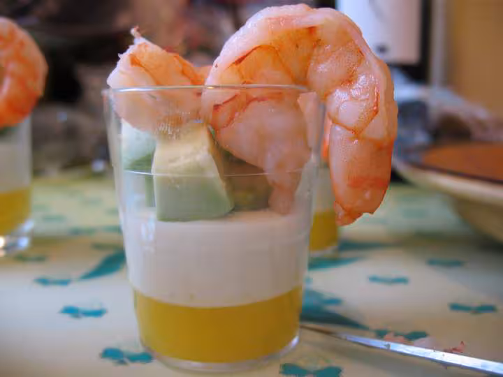 Verrine orange coco crevette