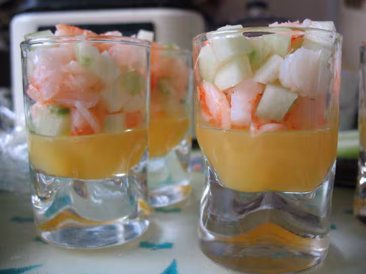 Verrine orange crevette