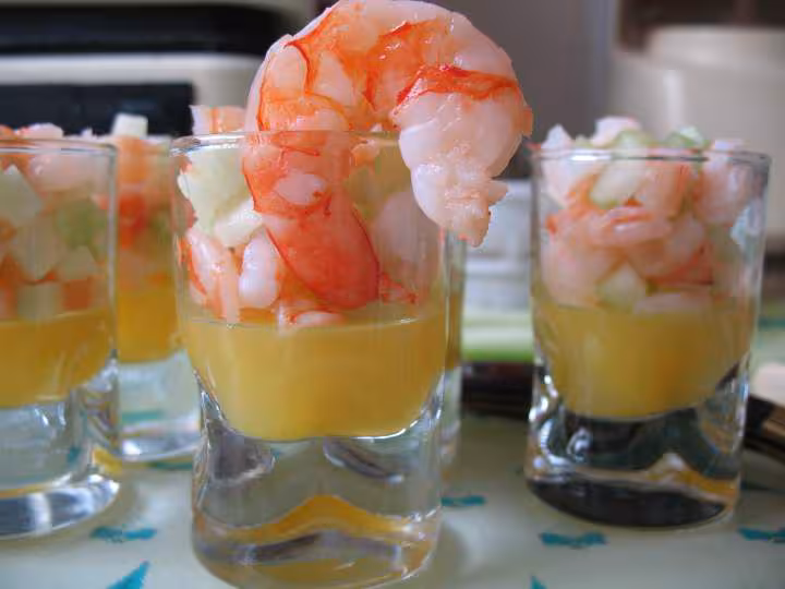 Verrine orange crevette