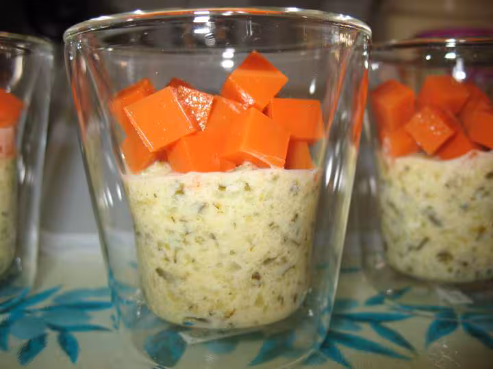 Verrines courgettes carottes