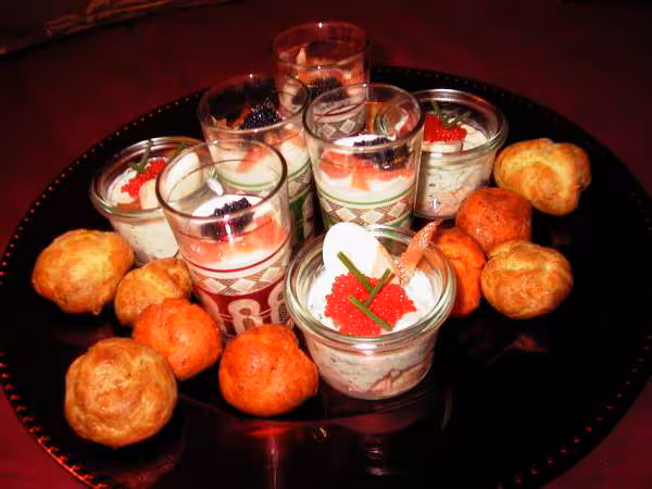 Verrines et gougeres