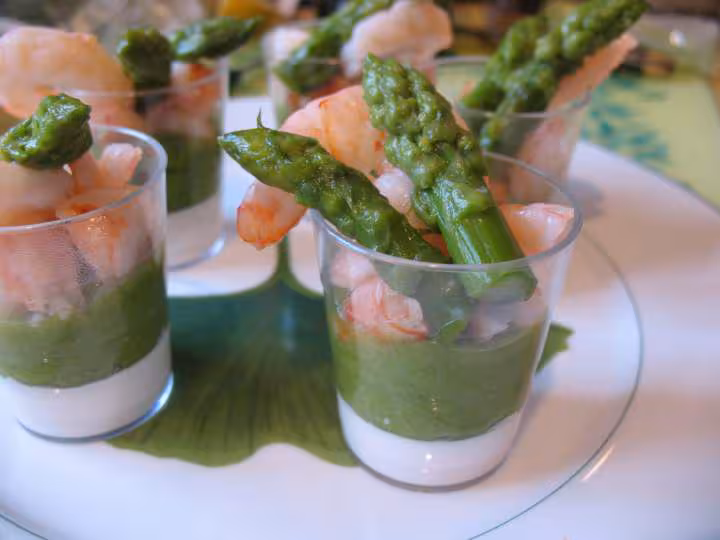Verrinne asperges crevettes