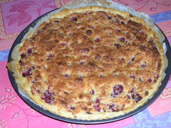 Tarte framboises coco avant