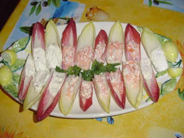 Chicons farcis au saumon fume et au fromage