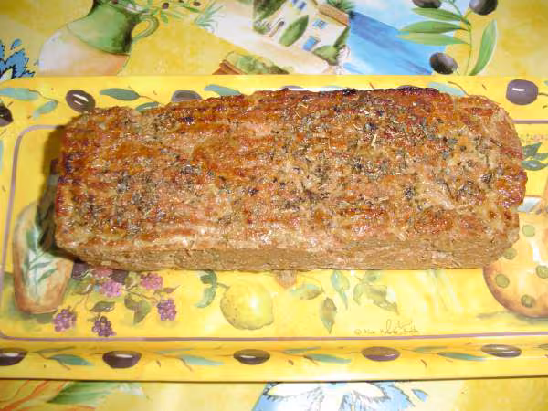 Pain de viande a la tomate et au basilic
