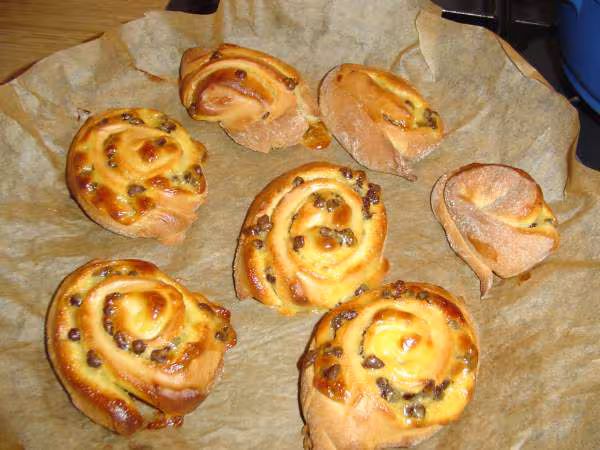Petits pains aux pepites de chocolat termines