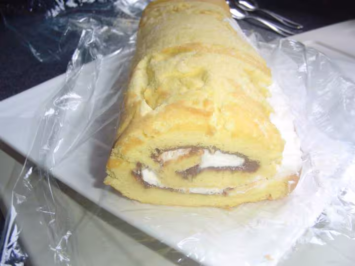 Roule chocolat et creme fraiche