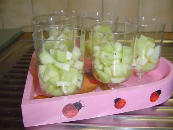 Verrines melon lavande et porto blanc