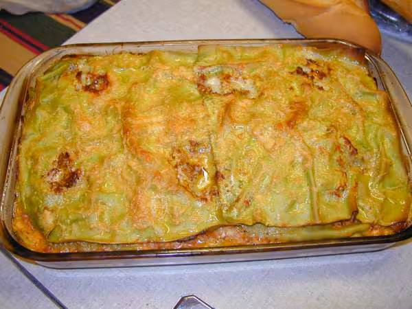 Lasagne a la sortie du four