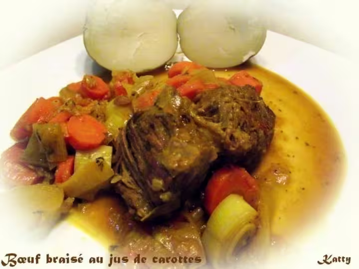 Boeuf braise au jus de carottes