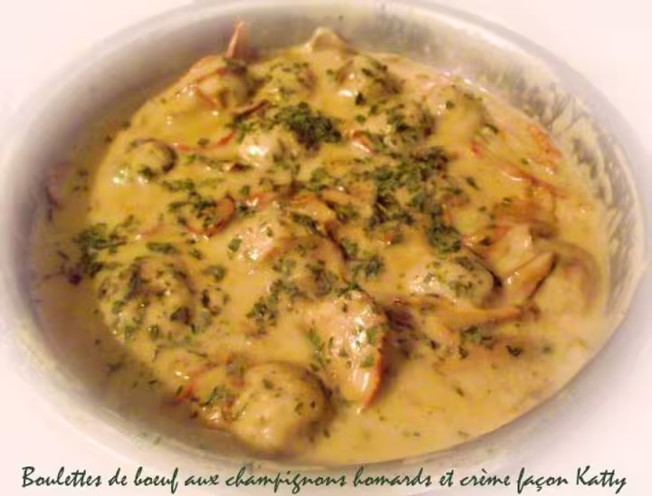 Bouletttes de boeuf aux champignons homards