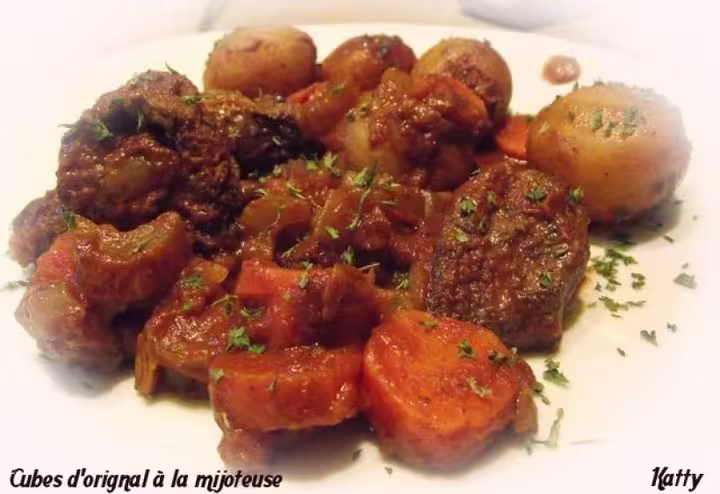 Cubes de boeuf orignal a la mijoteuse