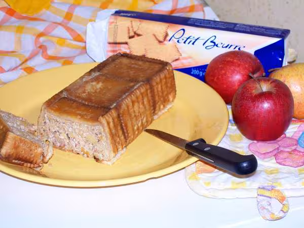 Lingot de petits beurres aux pommes tranche