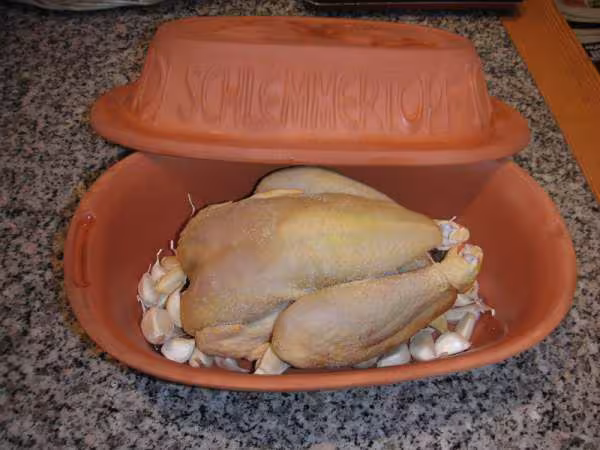 Poulet des landes et ses 40 gousses d ail