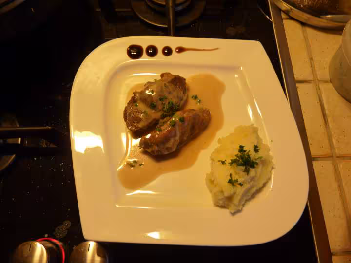 Joues de porc au cidre et creme d ail