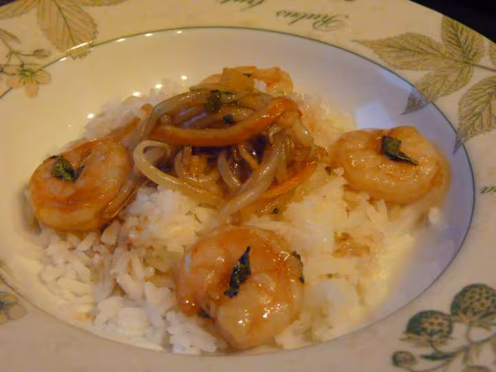 Scampi facon thai au soja
