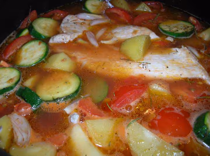 Escalopes de dinde et ses legumes