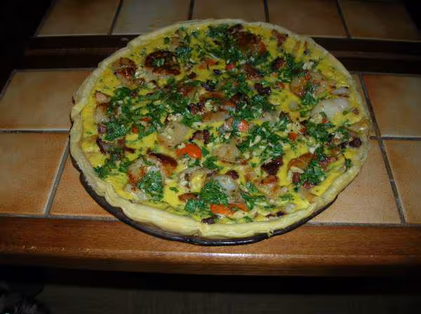 Tarte aux coquilles st jacques et asperges