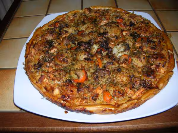 Tarte aux st jacques et saumon