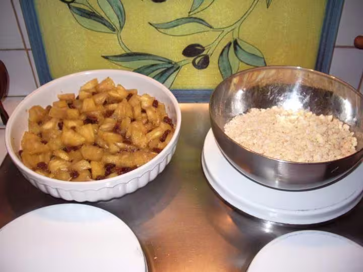 Crumble et ananas