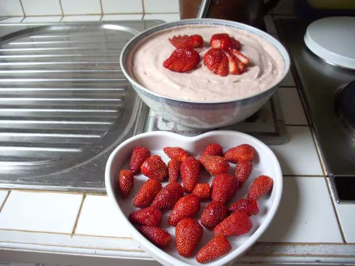 Mousse agar agar aux fraises