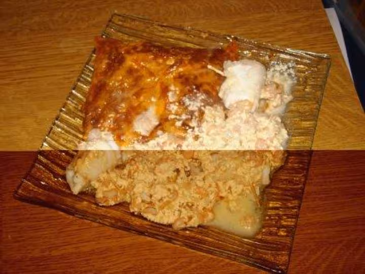 Feuilletes a la limande avec sauce aux ecrevisses et champignons