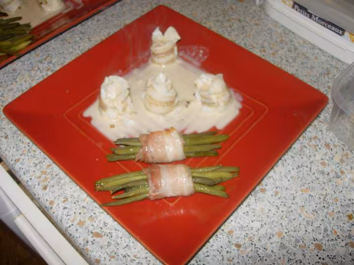 Roules de cabillaud sauce vin blanc