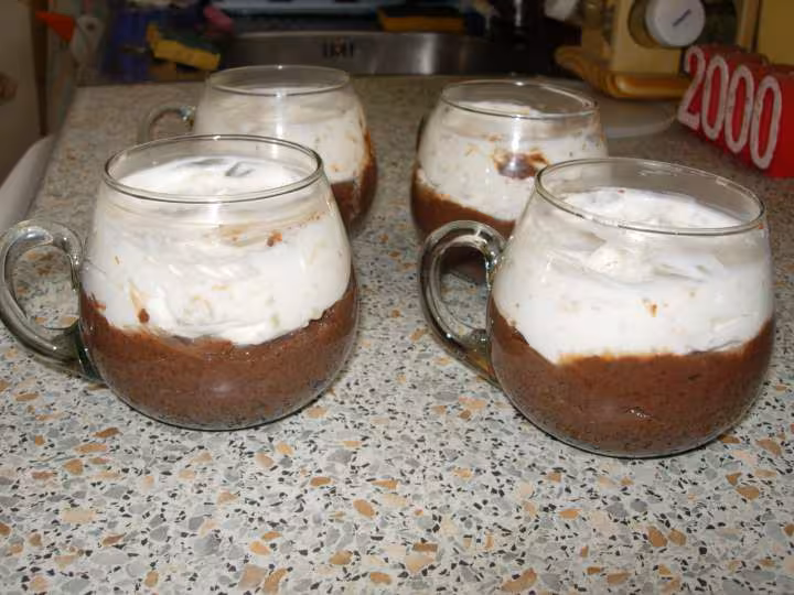 Verrines a la mousse de chocolat et de coco