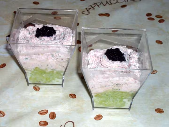 Verrines concombre et jambon