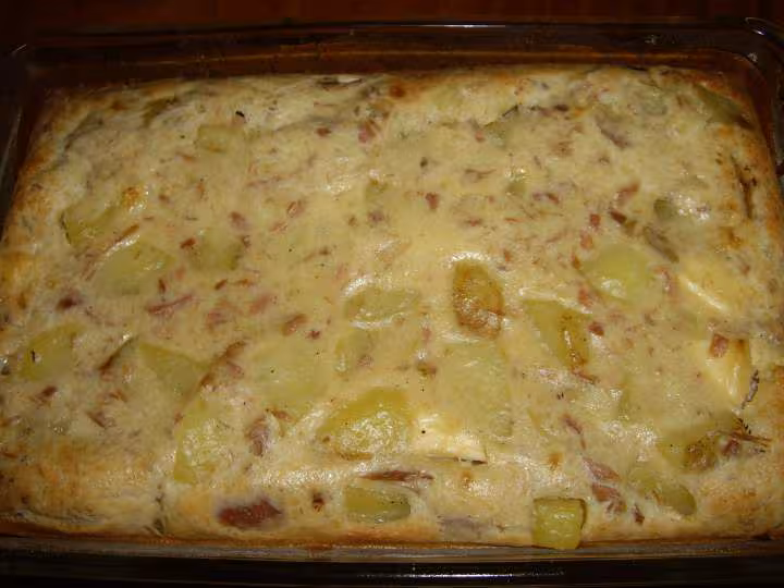 Clafoutis de pommes de terre aux oignons doux d evelui