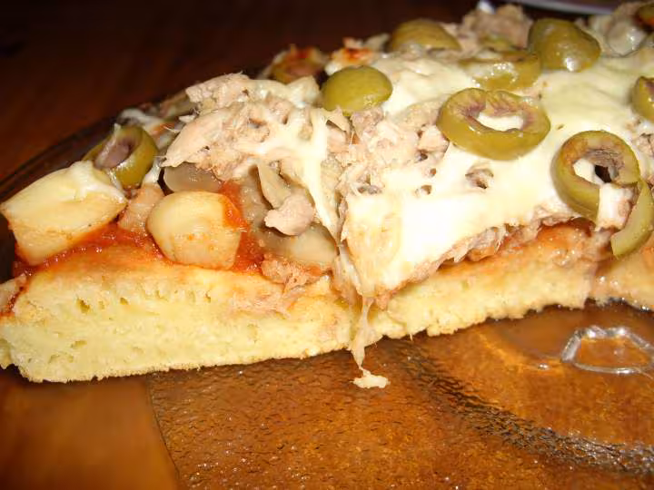 Pizza a la poelle en coupe