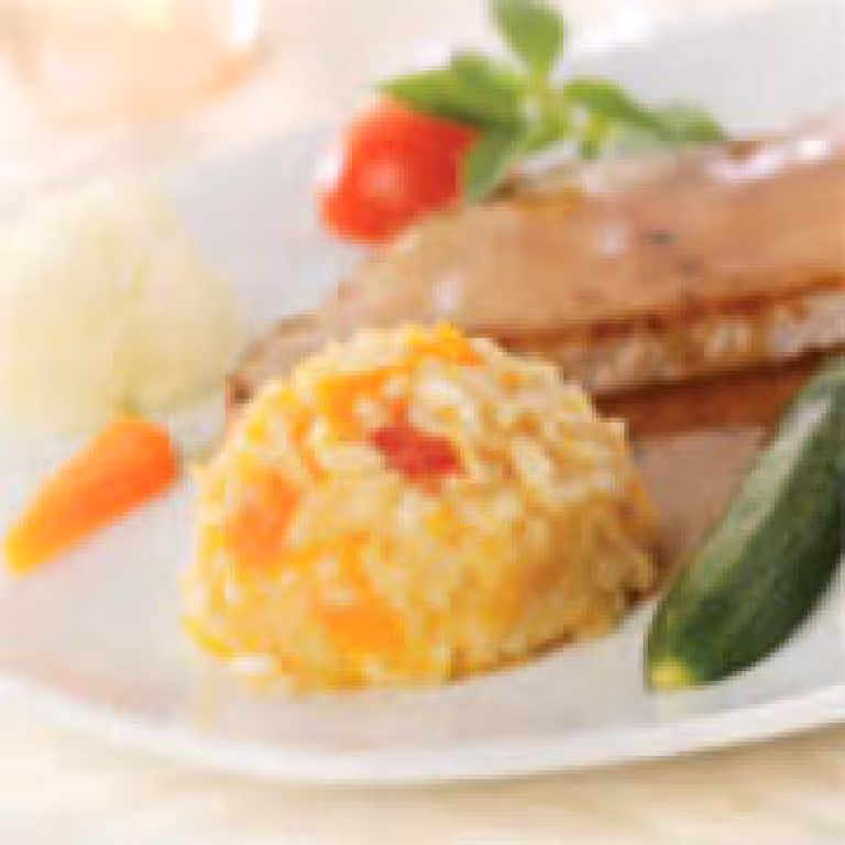 Medaillon de veau riz au potiron