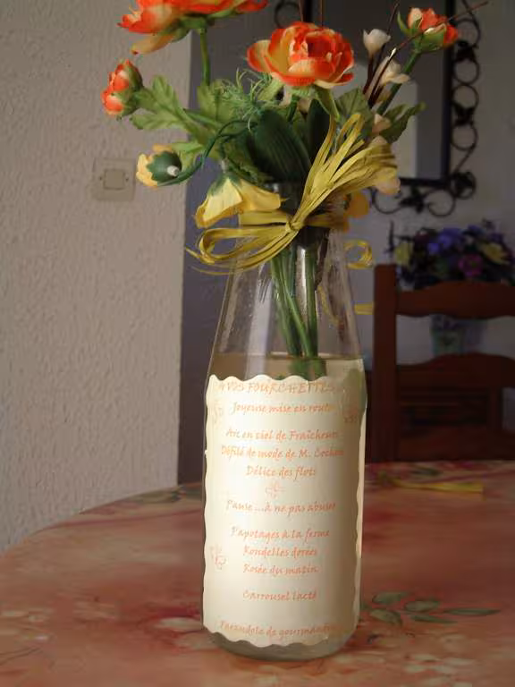 Menu sur bouteille