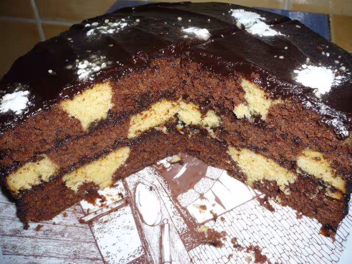 Gateau damier au chocolat