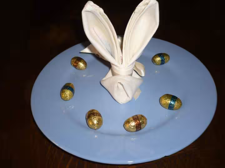 Pliage de serviette le lapin