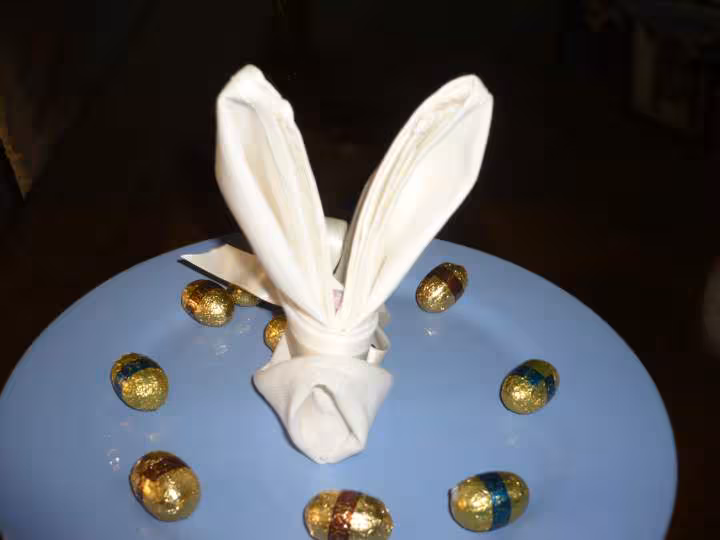 Pliage de serviette le lapin