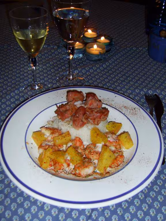 Gambas bacon ananas