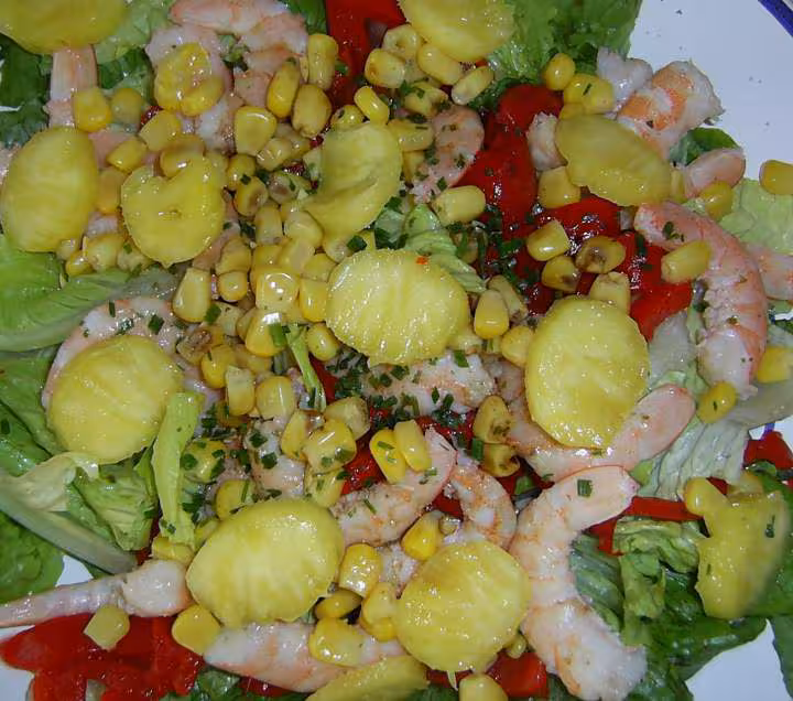 Salade crevettes ananas poivronscortaline