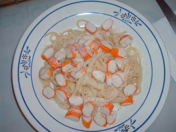 Spaghetti carbonara au surimi