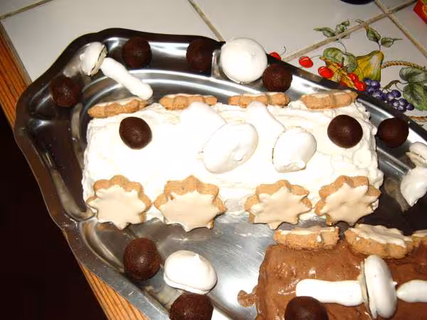 Buche au chocolat blanc et chantilly