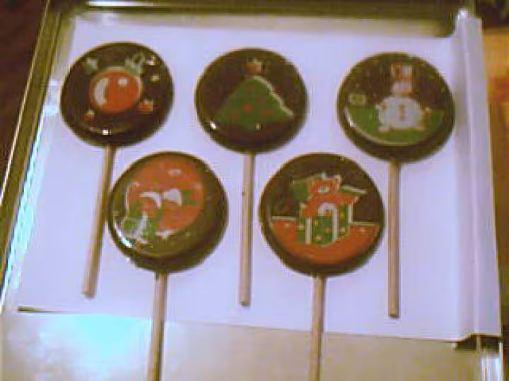 Sucettes en chocolat de noel
