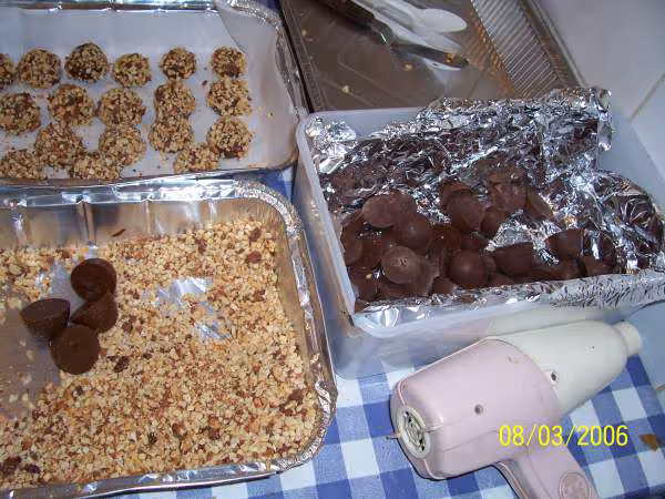 Preparation des rochers suchard