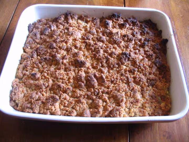 Crumble aux poires et poudre d amande