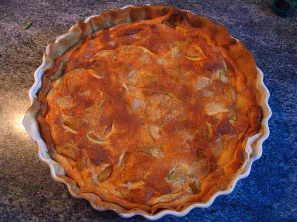 Tarte de flan et aux poires