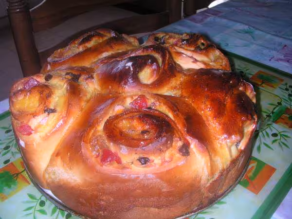 Brioche chocolat et fruit confit