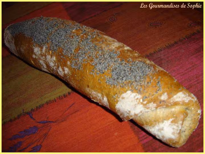 Baguette roulee au pavot