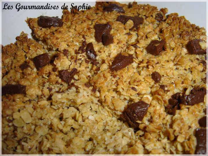 Barres au muesli et aux abricots encore dans le plat